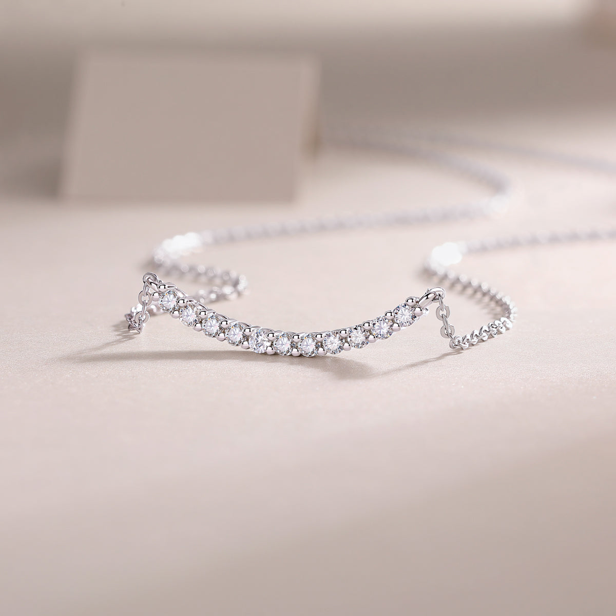 Light Luxury Moissanite Necklace – Premium S925 Silver with Platinum-Plated Finish