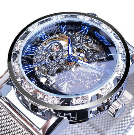 Luxury Men’s Hollow Mechanical Watch – Automatic Skeleton Style
