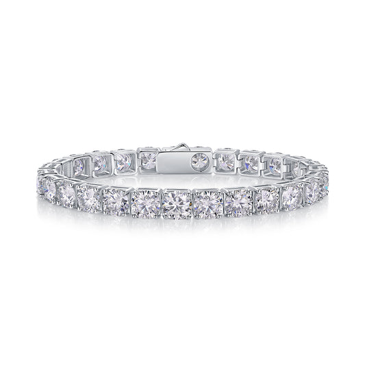 Large Gravitational Pull - Luxury Silver Bracelet Set With Top-quality Moissanite D Color VVS , S925 Silver-plated Platinum