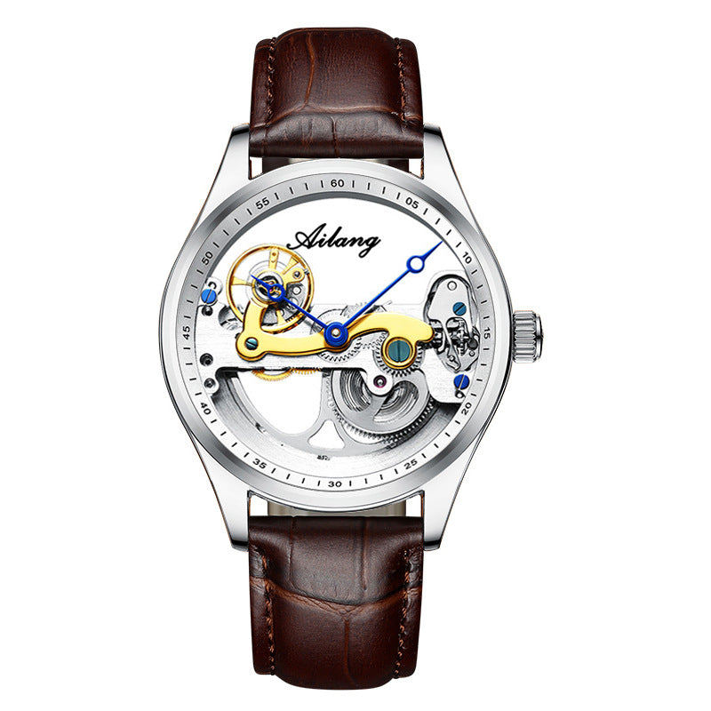 Men’s Automatic Skeleton Mechanical Watch – Creative Hollow Dial, Luxury Design