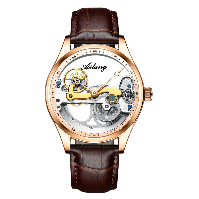 Men’s Automatic Skeleton Mechanical Watch – Creative Hollow Dial, Luxury Design