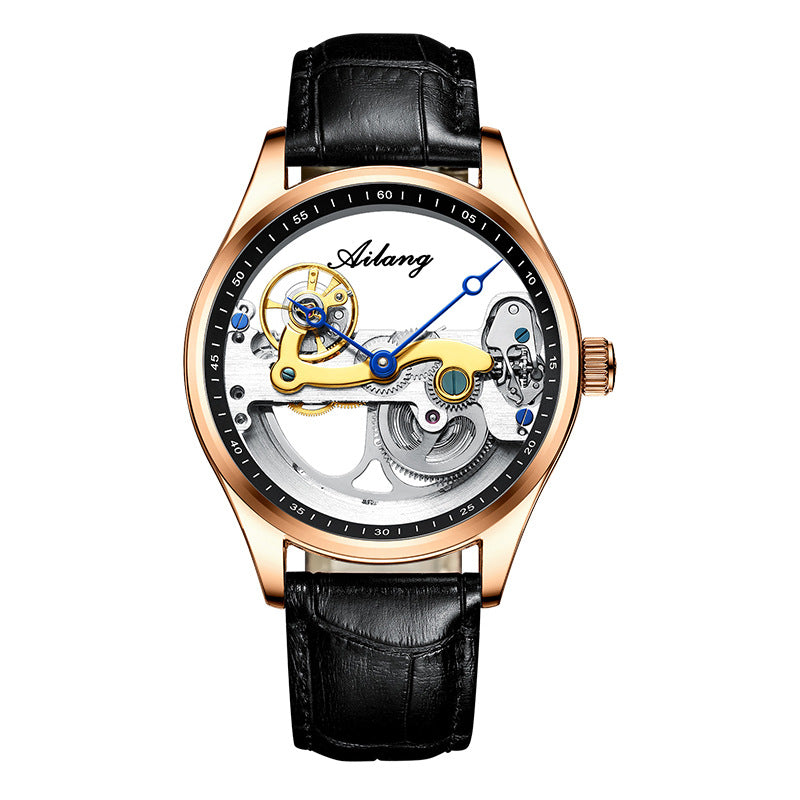 Men’s Automatic Skeleton Mechanical Watch – Creative Hollow Dial, Luxury Design