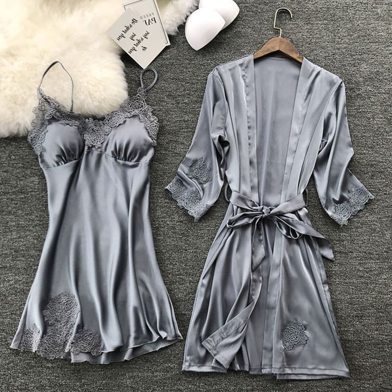 Luxury Women’s Satin Lace Nightwear Set - Elegant Sleepwear