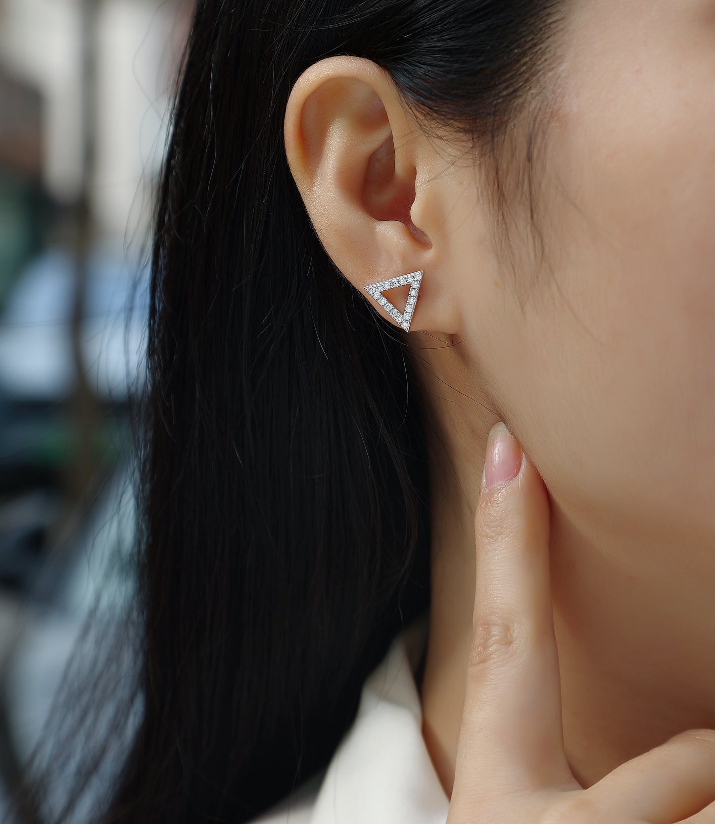 One-of-a-kind - Set With Top-quality Moissanite Luxury Silver Stud Earrings S925 Silver-plated Platinum