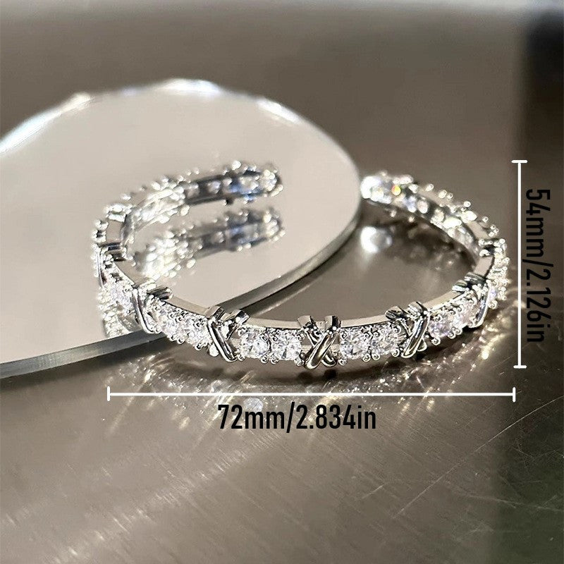Luxury Moissanite Twist Adjustable 925 Sterling Silver Eternity Bracelet