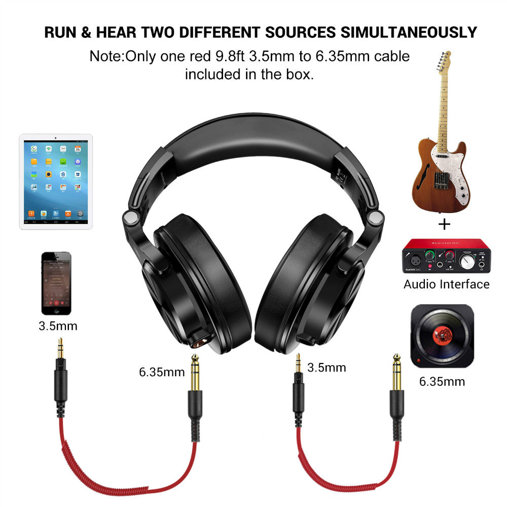 Professional Hi-Res Studio Headphones – Wired Over-Ear Monitor with SharePort & Foldable Design