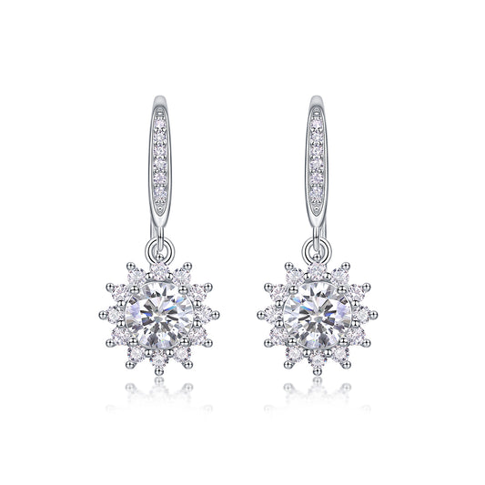 Luxurious Half-Carat Moissanite Drop Earrings – S925 Sterling Silver, Platinum-Plated