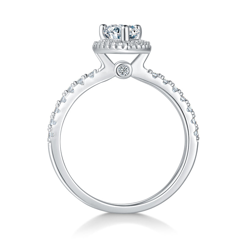 Luxury Silver Ring Pear-shaped Moissanite Set With Top-quality Moissanite D Color VVS , S925 Silver Electroplated With Platinum