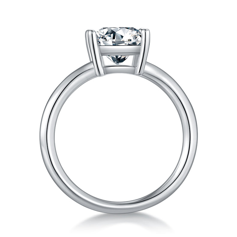 Luxury Silver Ring Square Moissanite Set With Top-quality Moissanite D Color VVS , S925 Silver Electroplated With Platinum