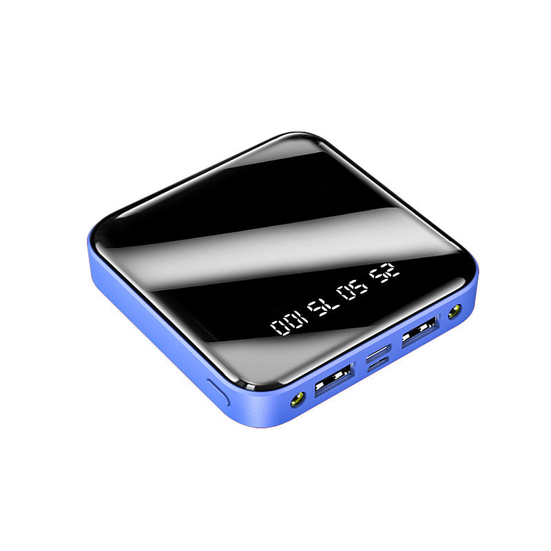 Mini Portable Power Bank (10000/20000mAh) – Ultra-Slim External Battery Pack with Full Mirror Digital Display & Dual USB Fast Charging