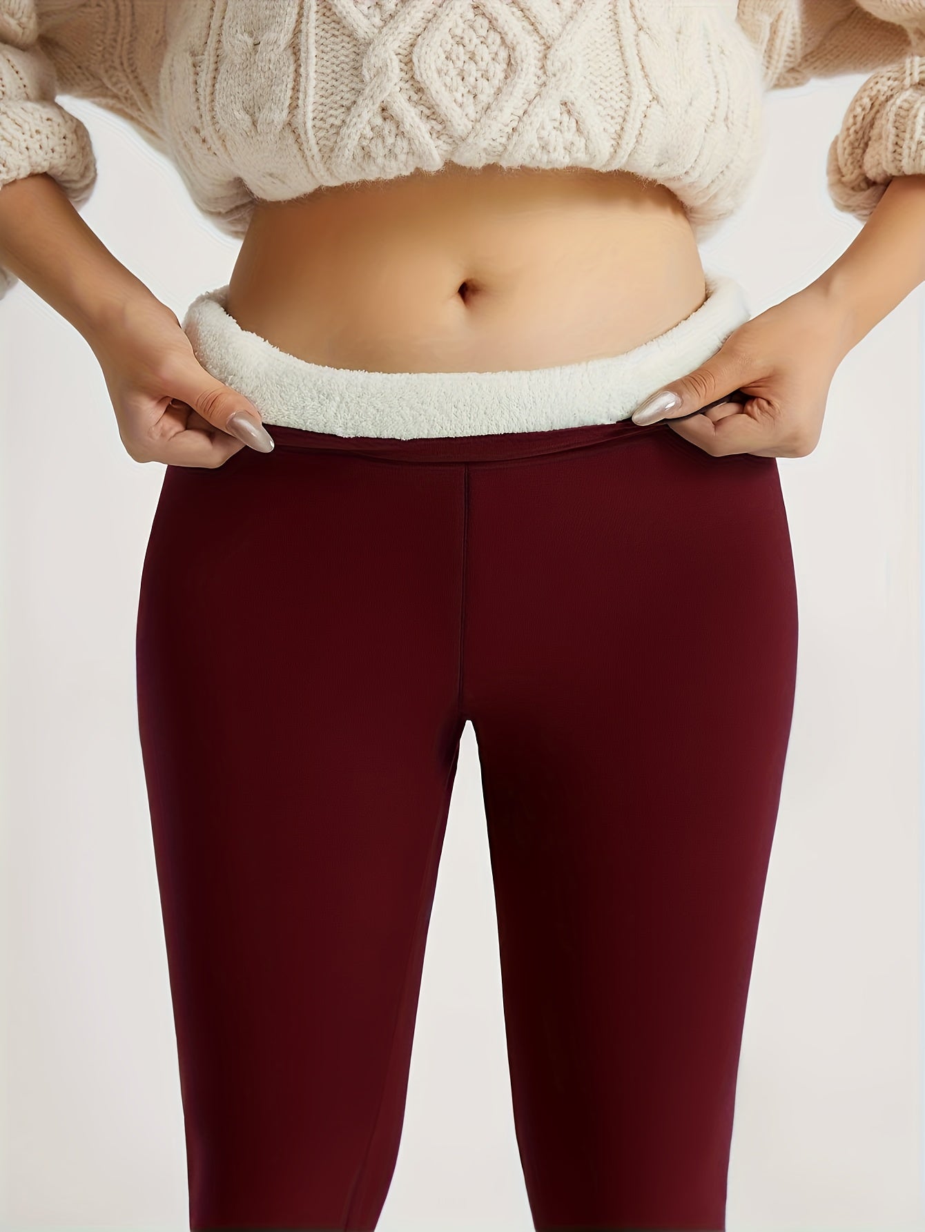 Women's High-Waisted Thermal Leggings: Stretchy, Comfortable, and Warm for Winter Sports, Yoga, and Running