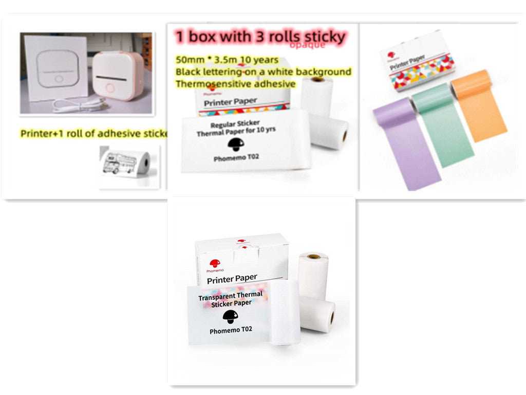 Mini Bluetooth Thermal Label Printer – Portable Photo, Study & Price Tag Printer