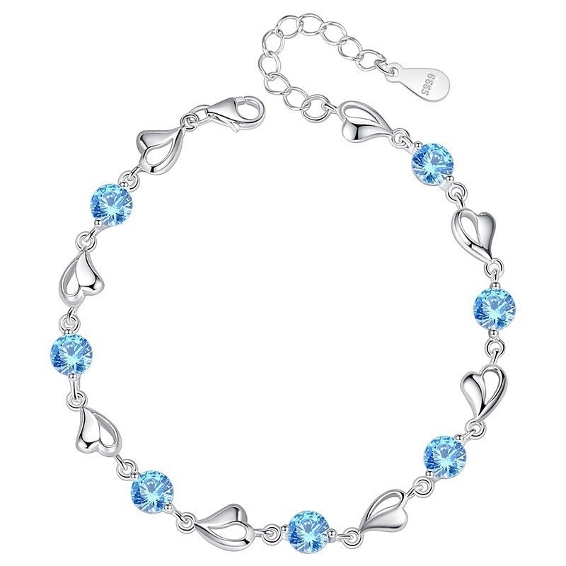925 Sterling Silver Heart Of The Ocean Bracelet