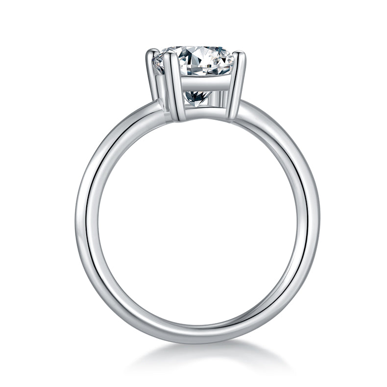 Luxury Silver Ring Egg-shaped Moissanite Set With Top-quality Moissanite D Color VVS , S925 Silver Plated With Platinum