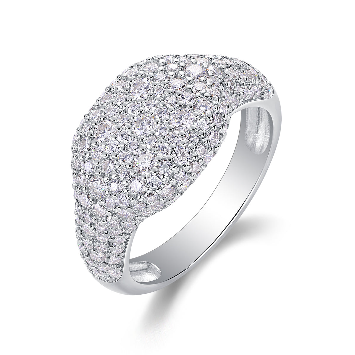 Shining Frenzy - Luxury Silver Ring Set With Top-quality Moissanite D Color VVS, S925 Silver And Platinum-plated Diamond Ring