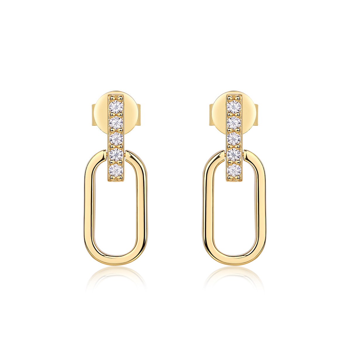 Aloof - Top-quality Moissanite Luxury Silver Stud Earrings S925 Silver Plated With Gold
