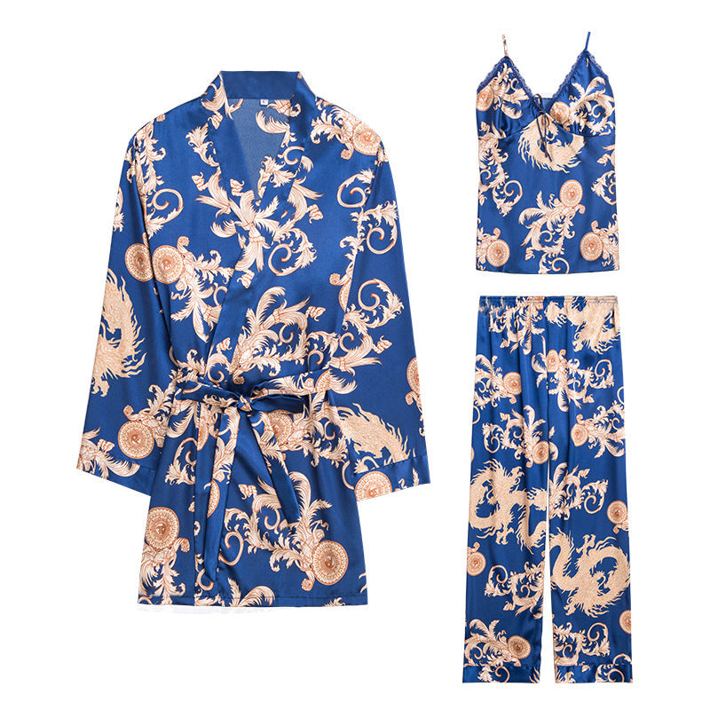 Women’s Silk Pajama Set – 3-Piece Loungewear & Sleepwear Outfit