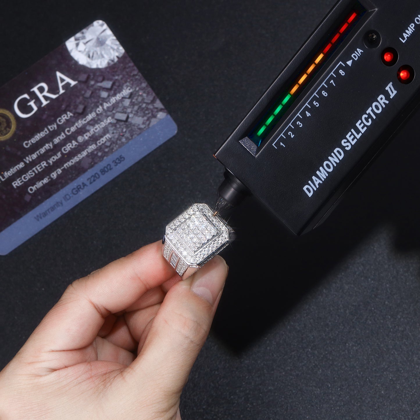 Men's Luxury S925 Silver Ring Set With Top-quality Moissanite ,  Platinum-plated S925 silver