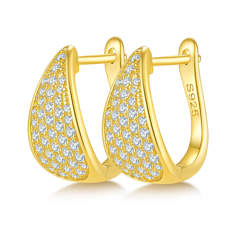 Top-quality Moissanite Luxury Silver Stud Earrings S925 Silver Plated Platinum