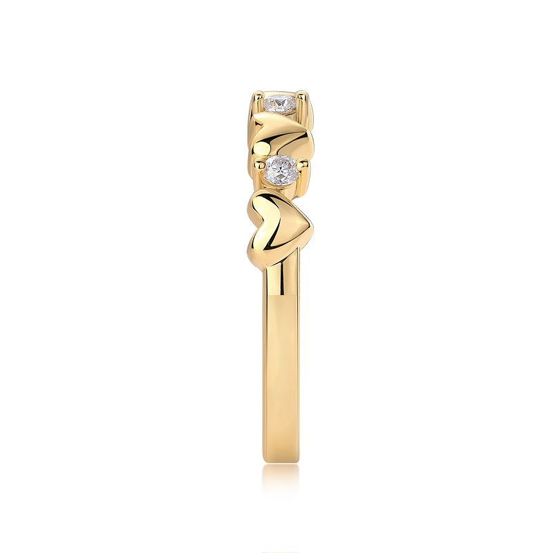 Heart To Heart - Luxury Silver Ring Set With Top-quality Moissanite, S925 Silver-plated Platinum