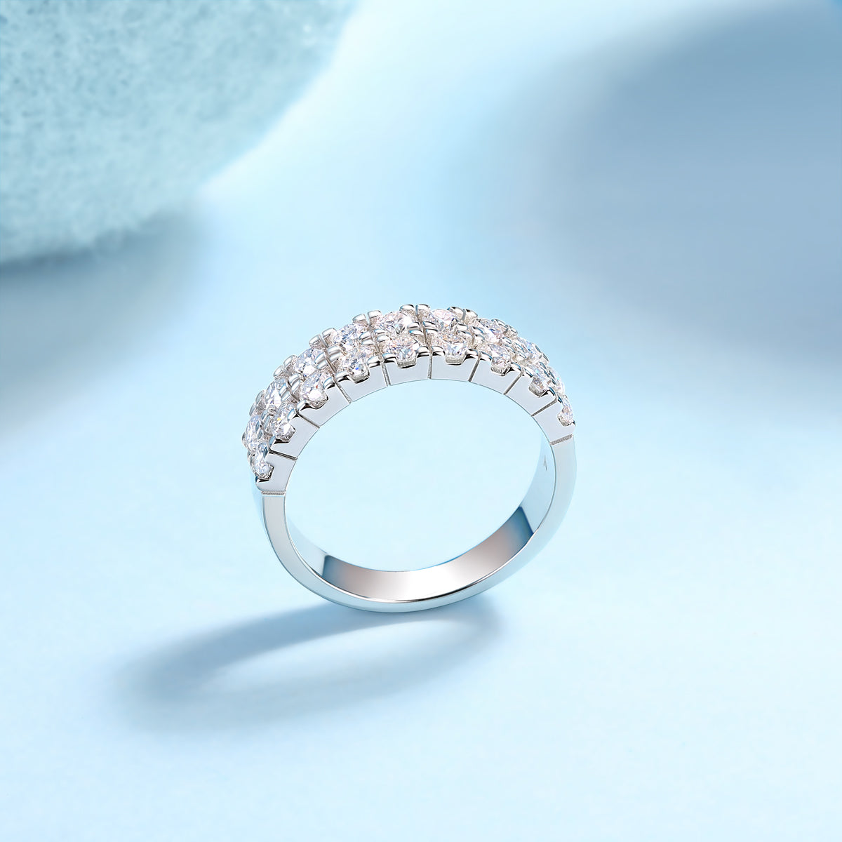 Starry Sky - Luxury Silver Ring Set With Top-quality Moissanite S925 Silver And Platinum-plated