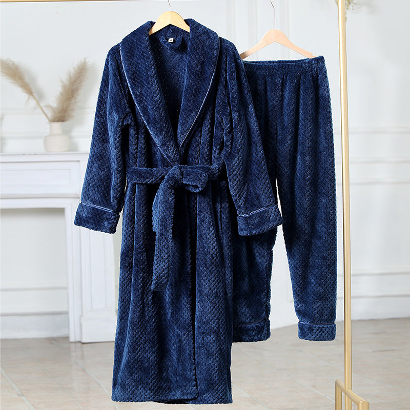Luxurious Thermal Fleece Robe & Pajama Set