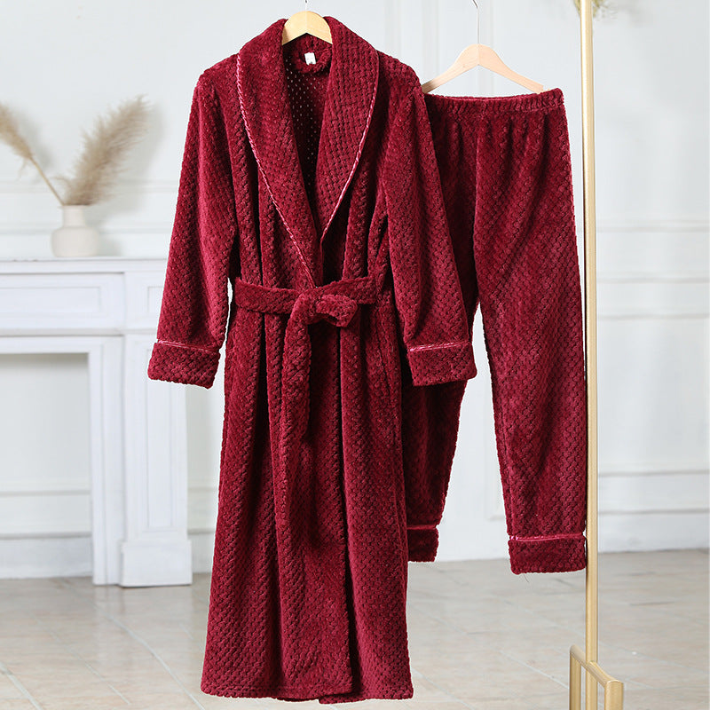 Luxurious Thermal Fleece Robe & Pajama Set