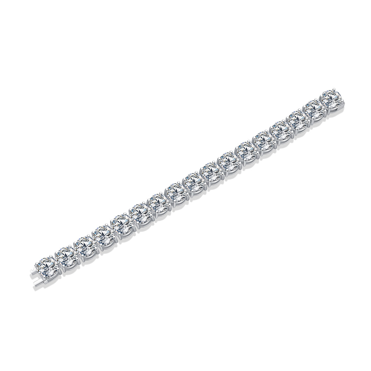 Half Summer Splendor - Luxury Silver Bracelet Set With Top-quality 5 Carats Moissanite D Color VVS, S925 Silver Plated Platinum.