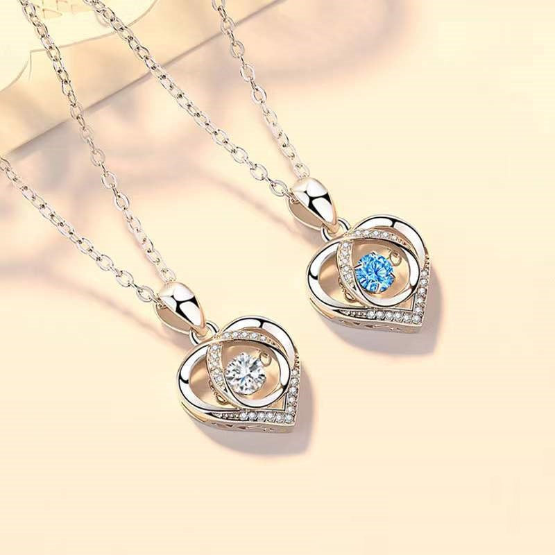 Luxury S925 Silver Beating Heart-shaped Necklace