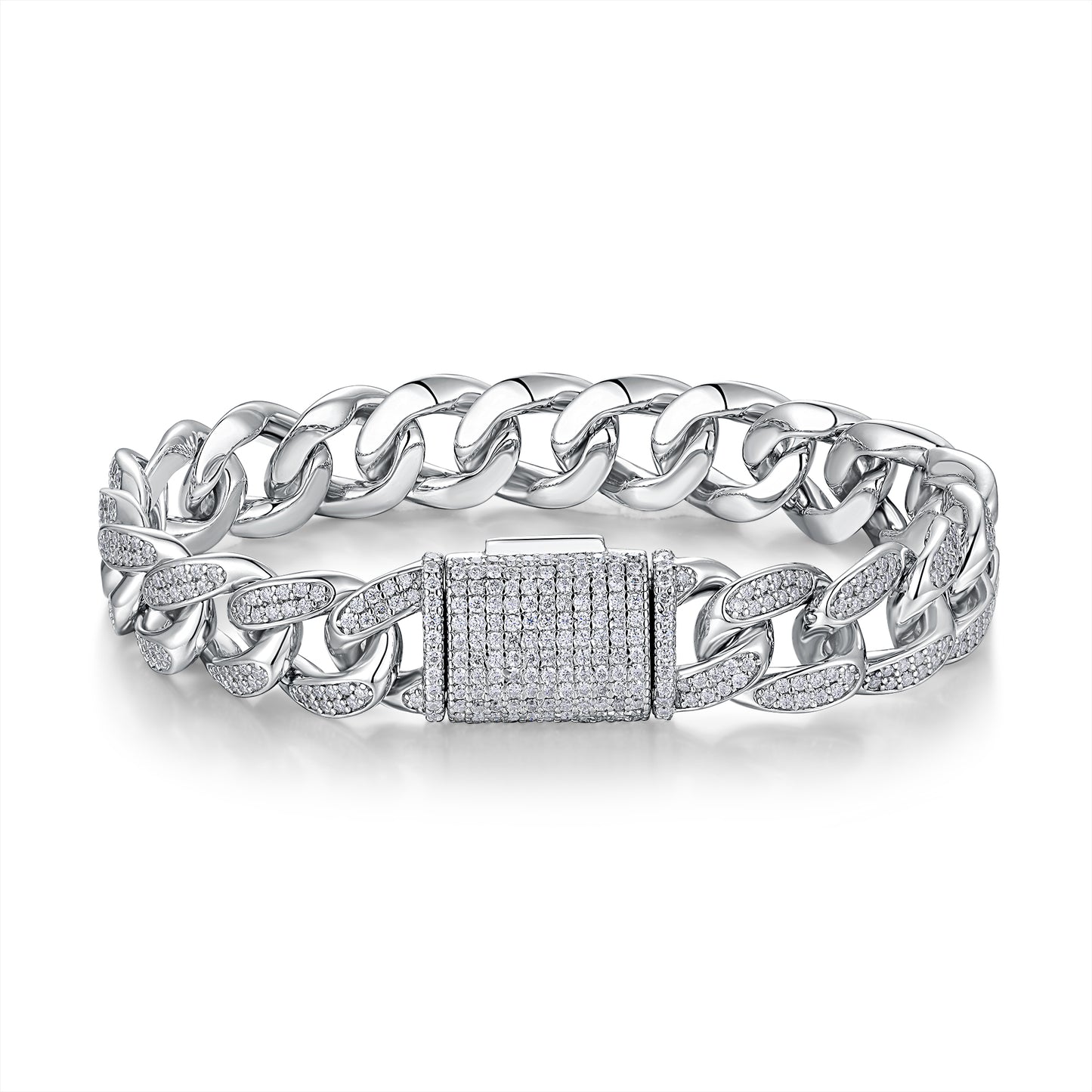 Set With Top-quality Moissanite, This Luxurious And Fashionable Light Luxury Jewelry Silver Bracelet Is Made Of S925 Silver Electroplated With Platinum