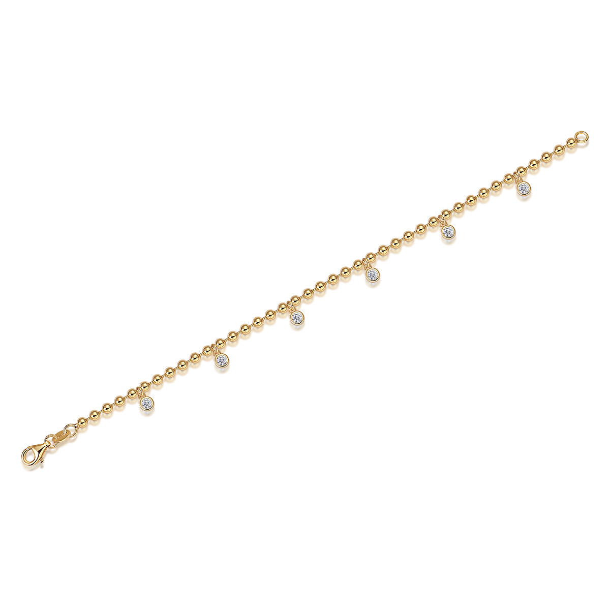 Set With Top-quality Moissanite, This Luxurious And Fashionable Light Luxury Trend Jewelry Silver Bracelet Is S925 Silver-plated With Gold