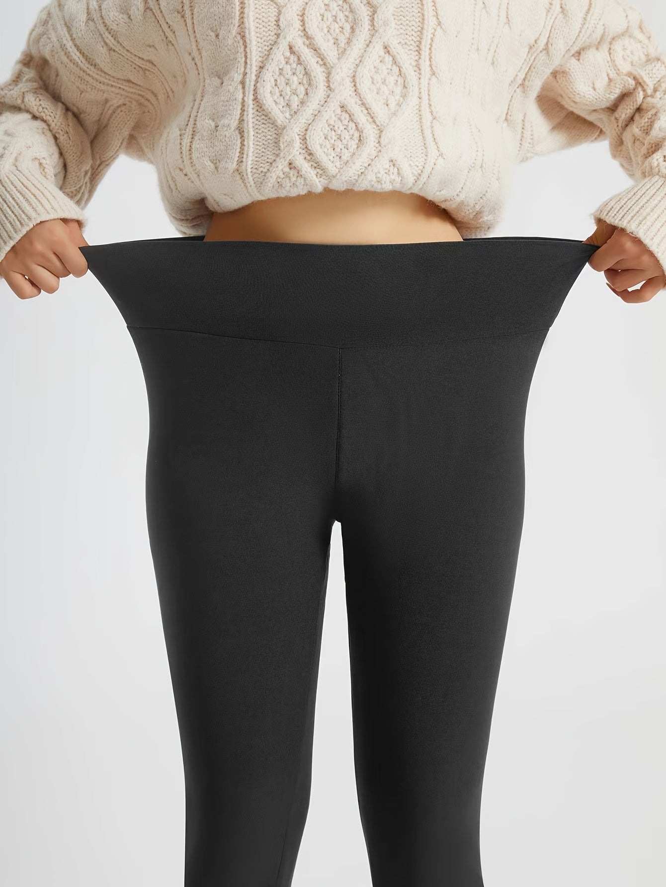 Women's High-Waisted Thermal Leggings: Stretchy, Comfortable, and Warm for Winter Sports, Yoga, and Running