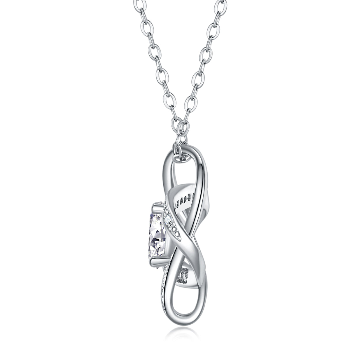 Luxury S925 Silver Windmill Necklace - Platinum-Plated Set With Top-quality Moissanite D Color VVS1,  'Eternal Love' Design