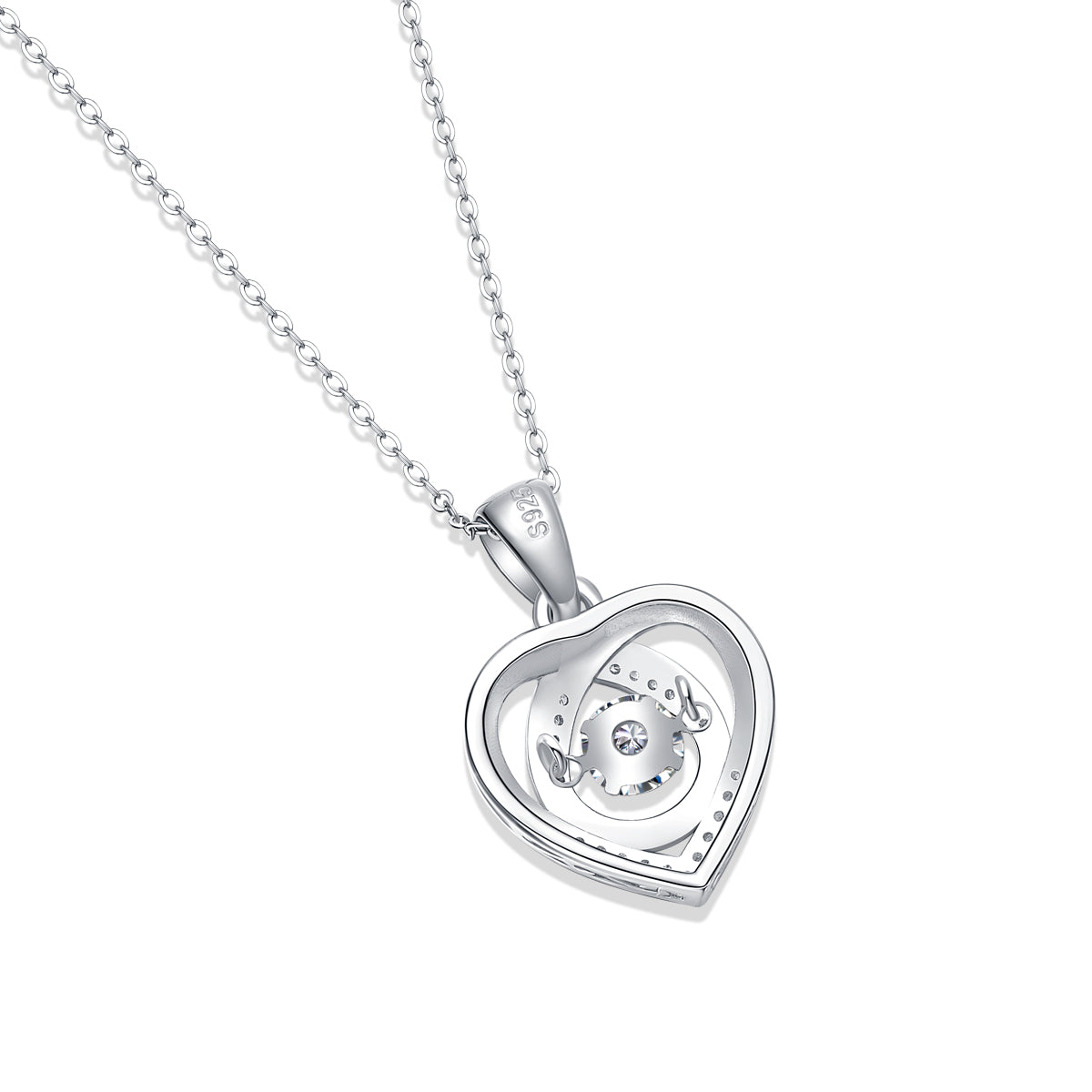 With You In My Heart - S925 Silver Moissanite Necklace, Platinum-Plated Luxury Pendant