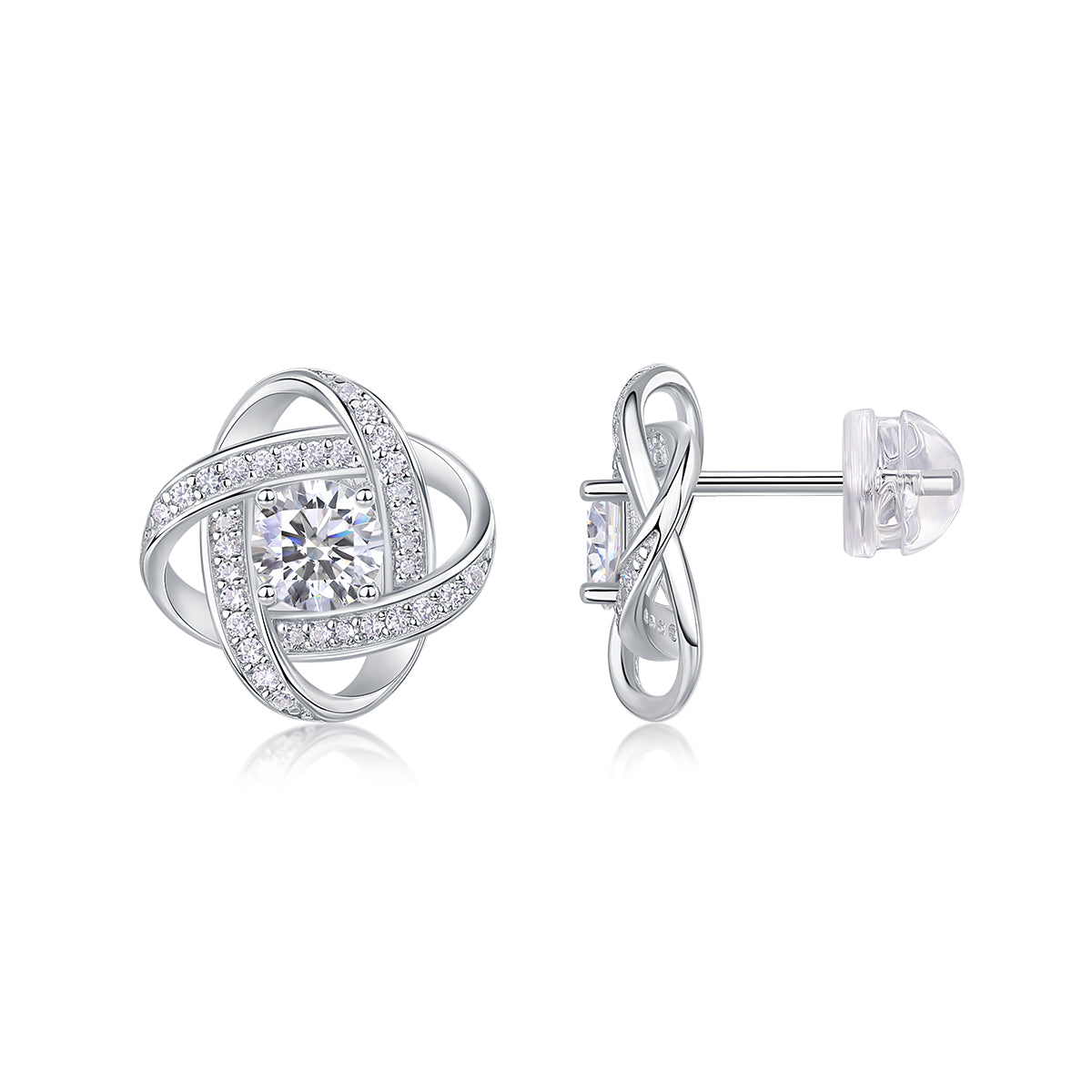 Top-Quality 0.5-Carat Moissanite Stud Earrings, S925 Sterling Silver & Platinum Plated