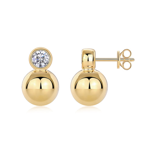 Crystal Drop Earrings - Set With Top-quality Moissanite Luxury Silver Stud Earrings S925 Silver Electroplated Gold