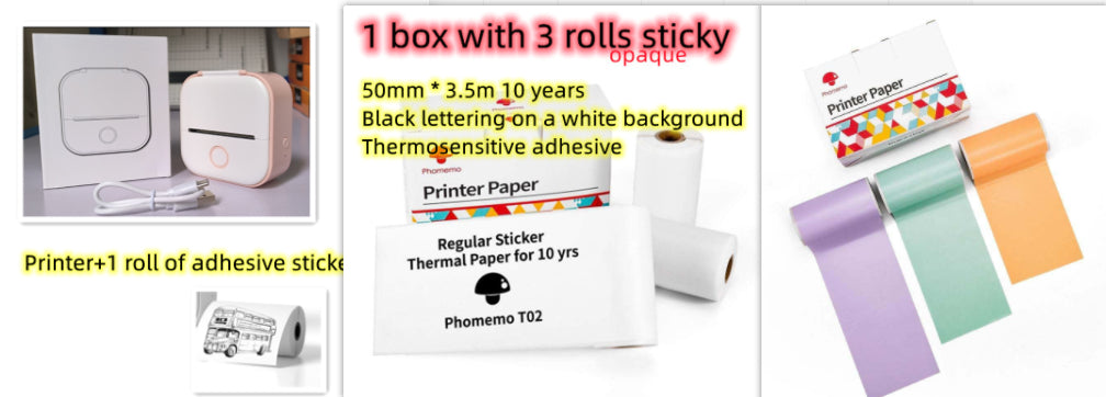 Mini Bluetooth Thermal Label Printer – Portable Photo, Study & Price Tag Printer