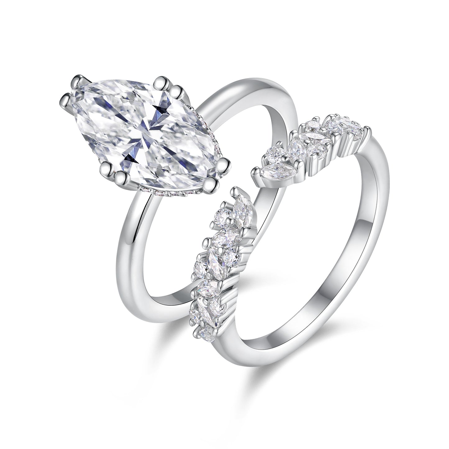 Star Eye Ring - Luxury Silver Ring Set With Top-quality Moissanite D Color VVS, S925 Silver And Platinum-plated