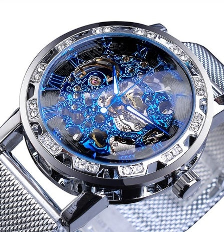 Luxury Men’s Hollow Mechanical Watch – Automatic Skeleton Style