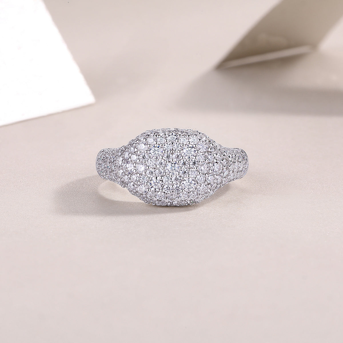 Shining Frenzy - Luxury Silver Ring Set With Top-quality Moissanite D Color VVS, S925 Silver And Platinum-plated Diamond Ring