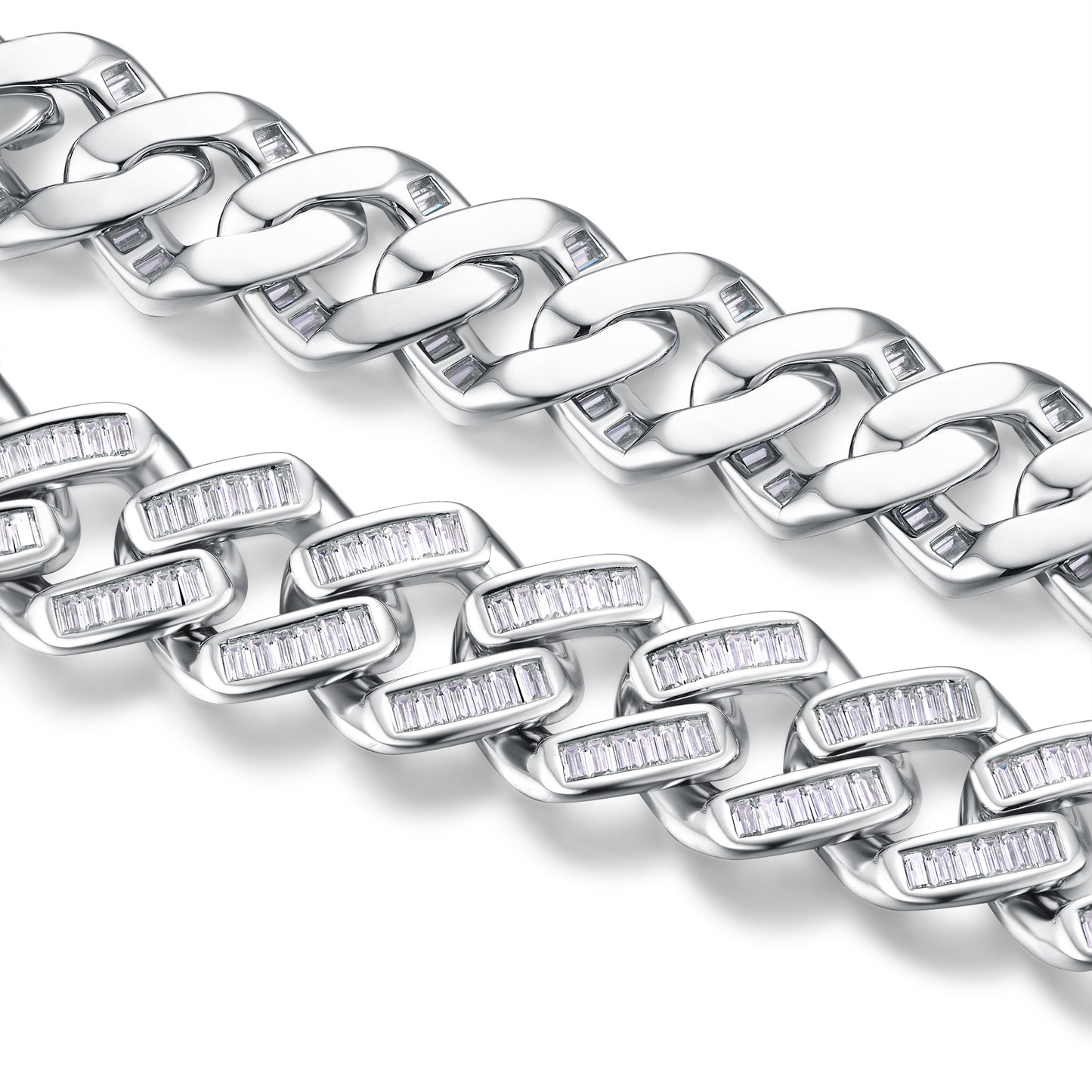 Set With Top-quality Moissanite, Luxury Silver Bracelet S925 Silver Electroplated With Platinum