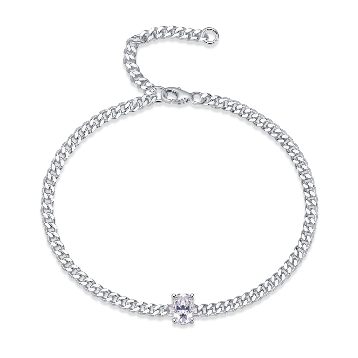 Breakthrough - Set With Top-quality Moissanite, Luxury Silver Bracelet S925 Silver-plated Platinum