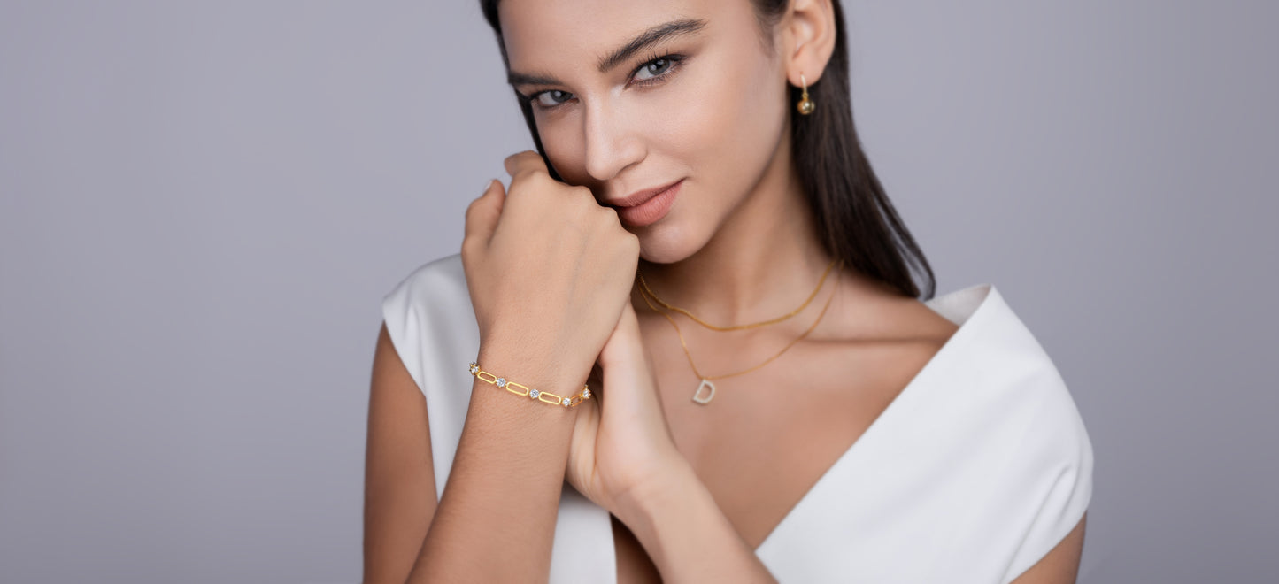 Luxury S925 Silver-plated Gold Set With Top-quality Moissanite D color VVS1 Bracelet