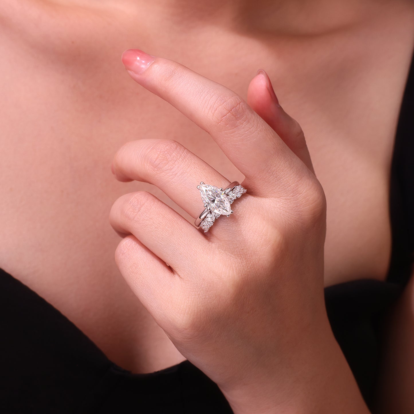 Star Eye Ring - Luxury Silver Ring Set With Top-quality Moissanite D Color VVS, S925 Silver And Platinum-plated