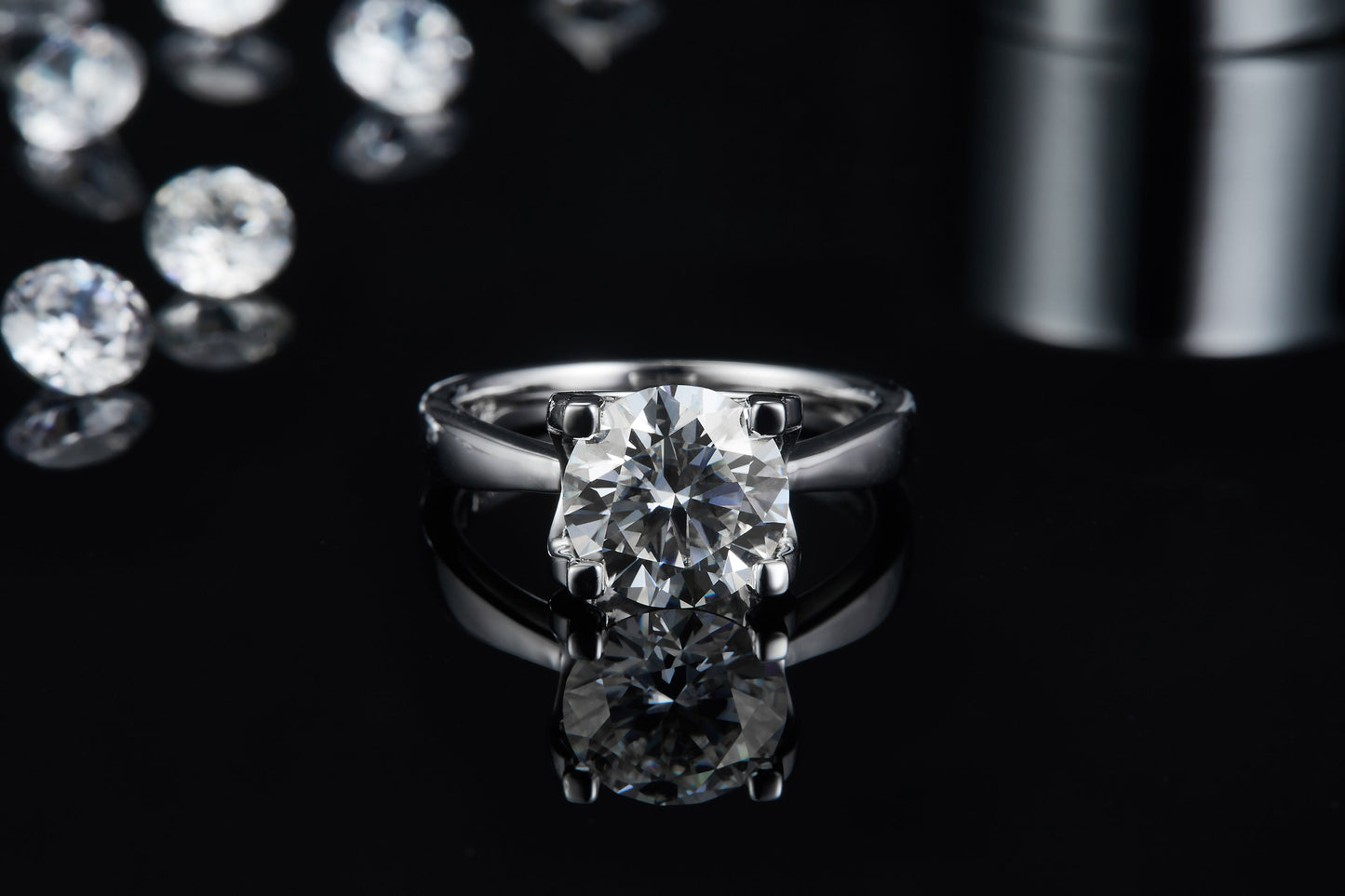 3-carat Luxury Silver Ring Set With Top-quality Moissanite D Color VVS, S925 Silver Plated With Platinum