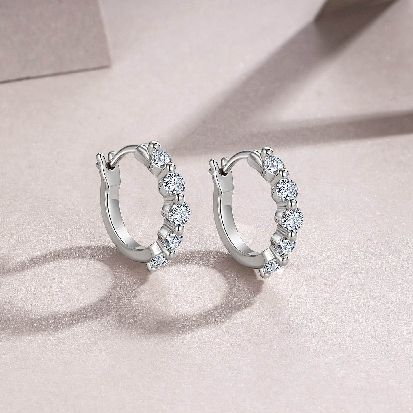 Luxury Silver Earrings Set Featuring Top-quality Moissanite Stones, Made Of S925 Silver Electroplated With Platinum.