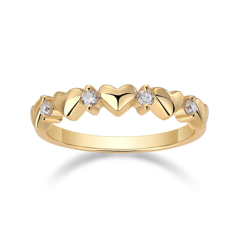 Heart To Heart - Luxury Silver Ring Set With Top-quality Moissanite, S925 Silver-plated Platinum