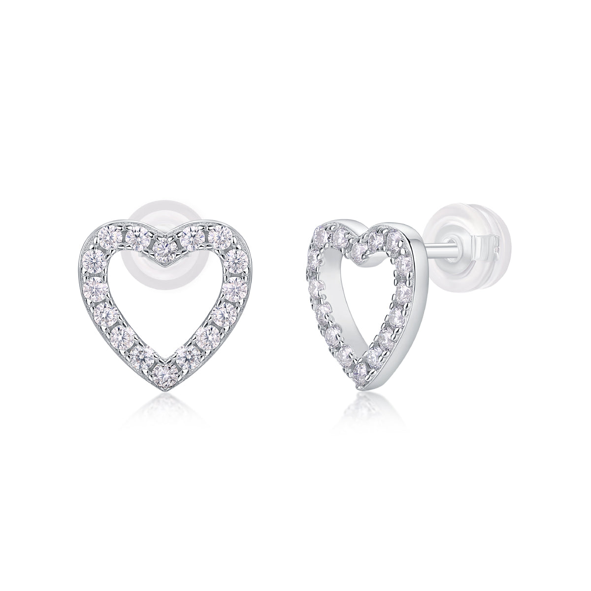 From The Heart - Premium Moissanite Luxury  Silver Stud Earrings S925 Silver Plated Platinum
