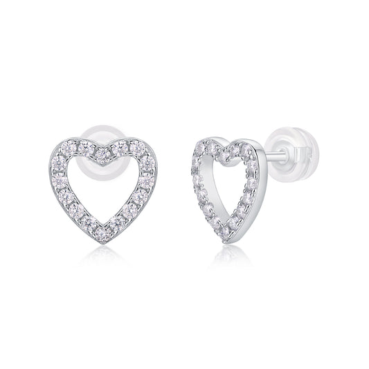 From The Heart - Premium Moissanite Luxury  Silver Stud Earrings S925 Silver Plated Platinum