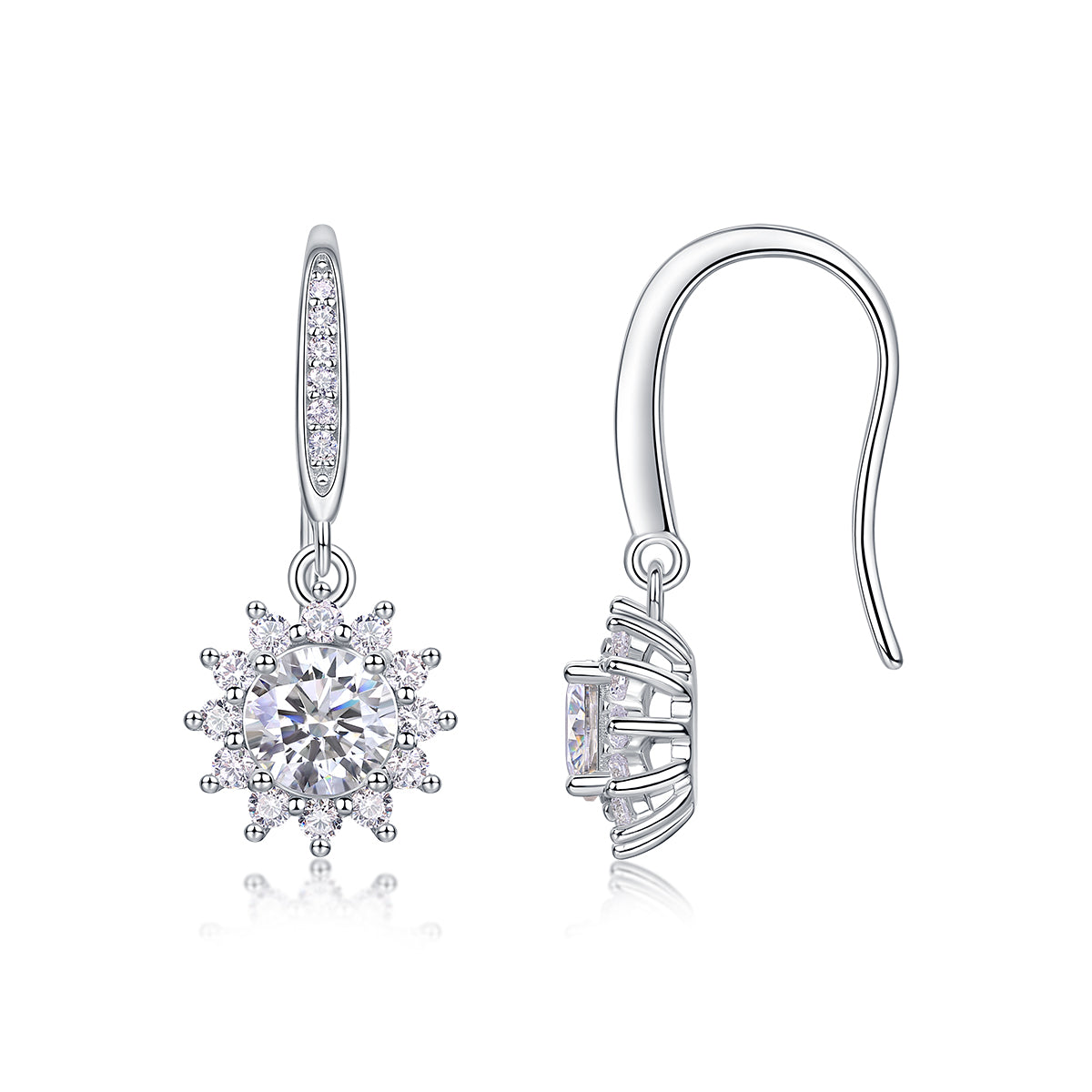 Luxurious Half-Carat Moissanite Drop Earrings – S925 Sterling Silver, Platinum-Plated